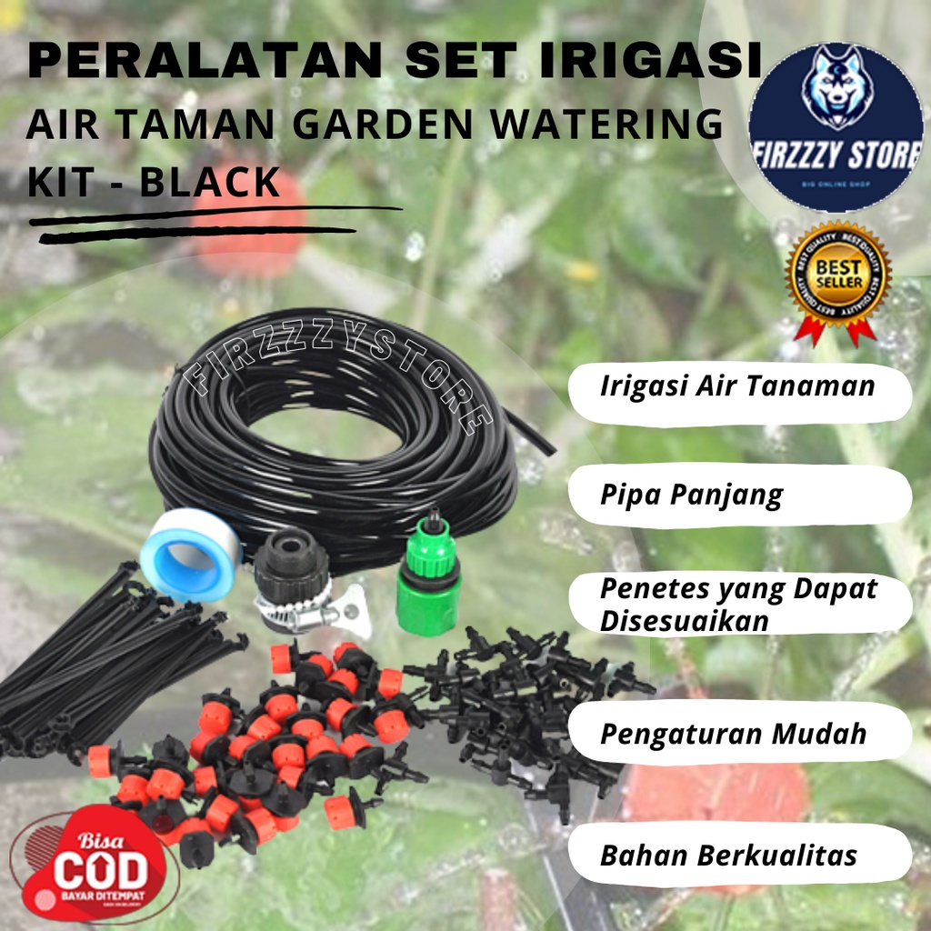 Peralatan Set Irigasi Air Taman Garden Watering Kit - LL-37 - Black