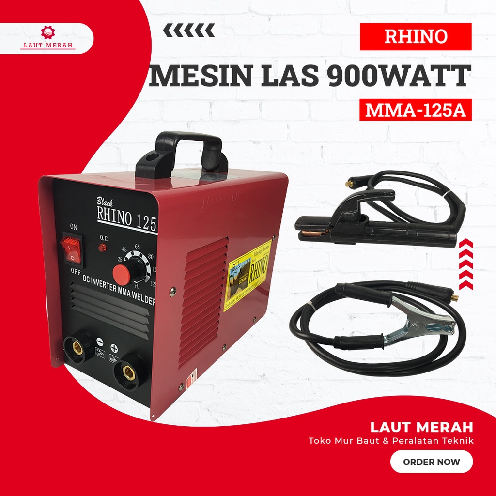 Mesin Las Black Rhino MMA-125 Trafo Las 900WATT