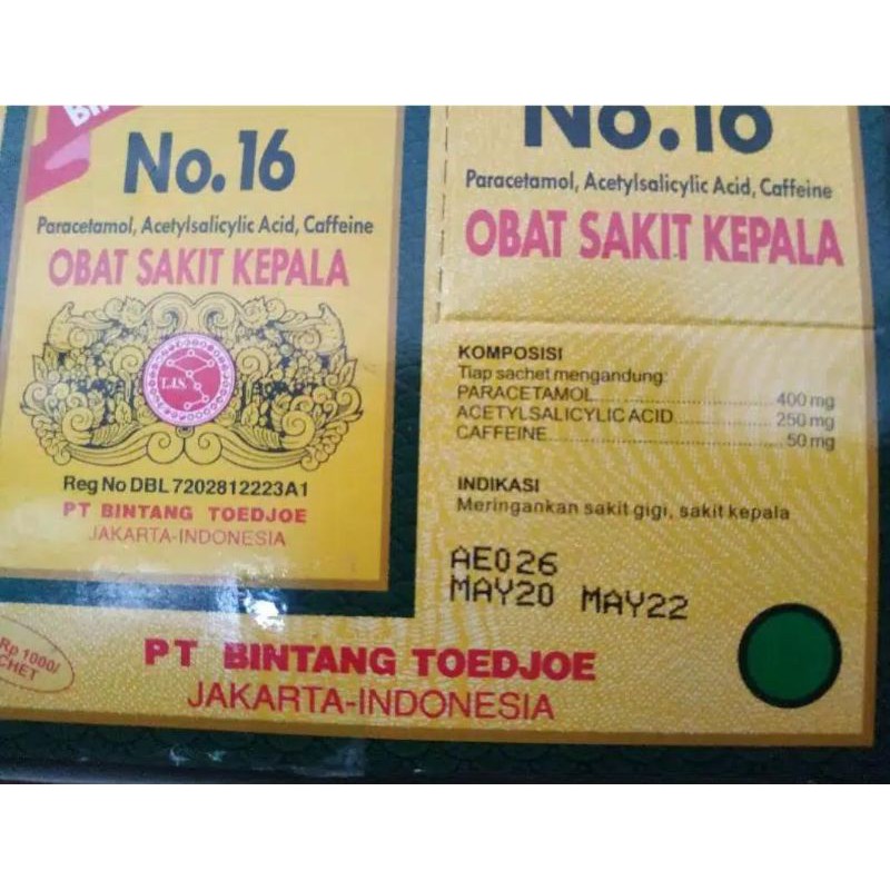 

PUYER 16 BINTANG TOEDJOE Sachet