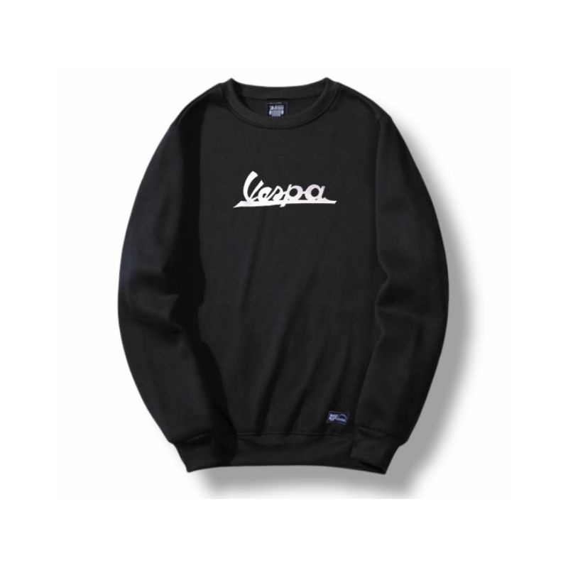 Sweater Crewneck Bordir Vespa Sweater Pria Wanita