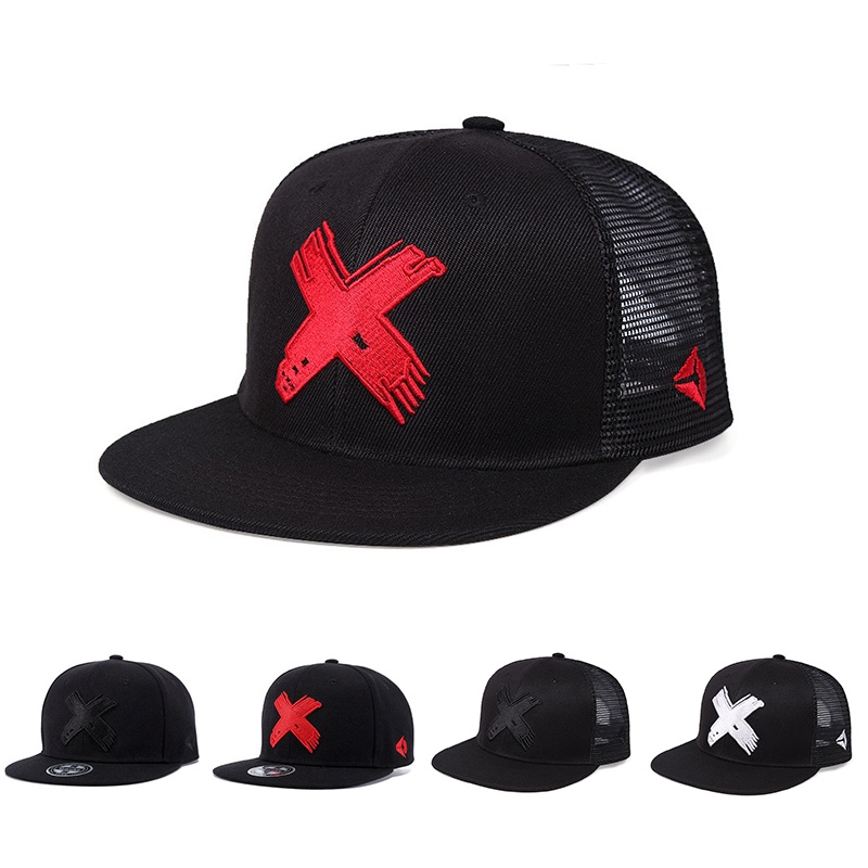 Topi Baseball Snapback Motif Tulisan X Gaya Hip Hop Untuk Pria Dan Wanita