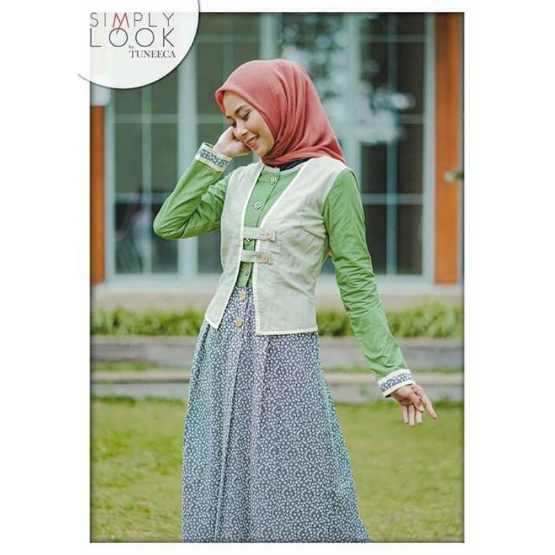 SIMPLY LOOK AUTUM BLOSSOM BY TUNEECA DISKON SALE PROMO SL-0220001 GAMIS LONG DRESS