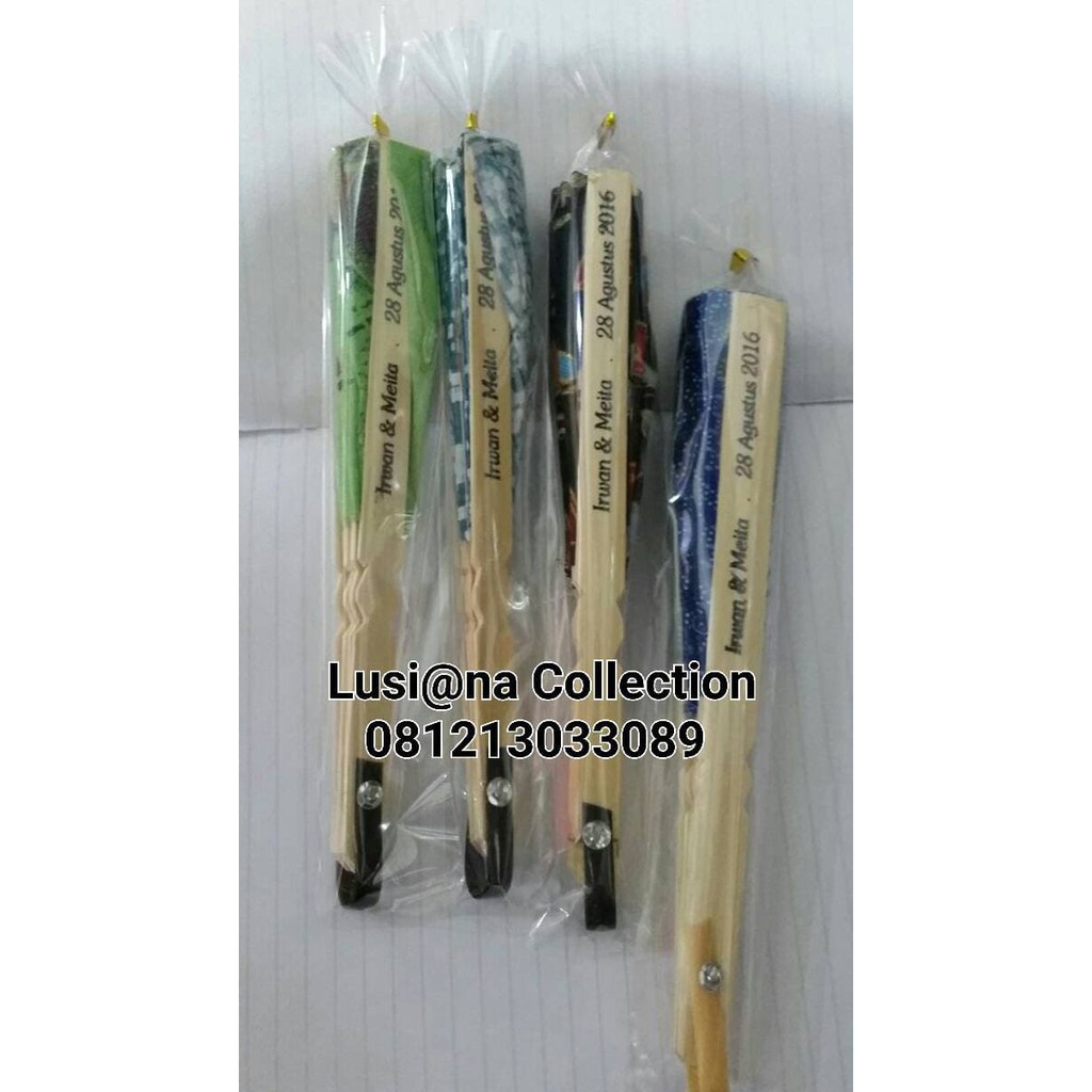 DISKON BESARSablon Nama + Plastik + Souvenir Pernikahan Kipas Batik TERMURAH
