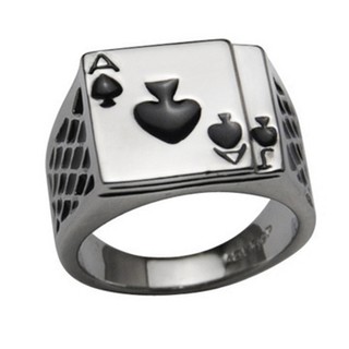 Perhiasan Cincin Pria Bahan Email Berlapis Emas Putih 18K Perhiasan Cincin Pria Bahan Email Berlapis Emas Putih 18K