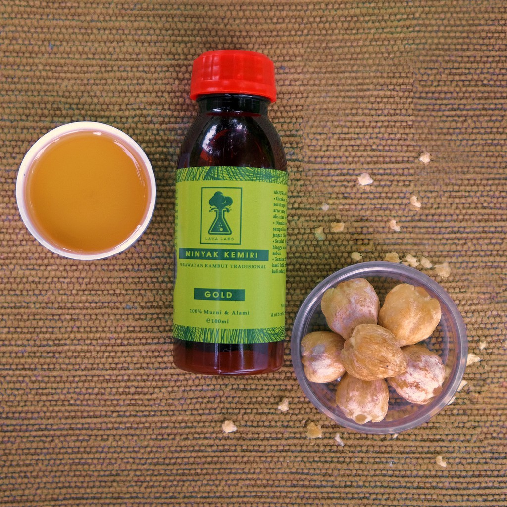Minyak Kemiri Gold Lava Labs 100% Murni Asli Penumbuh Rambut Botak Kumis Jambang Brewok Alis
