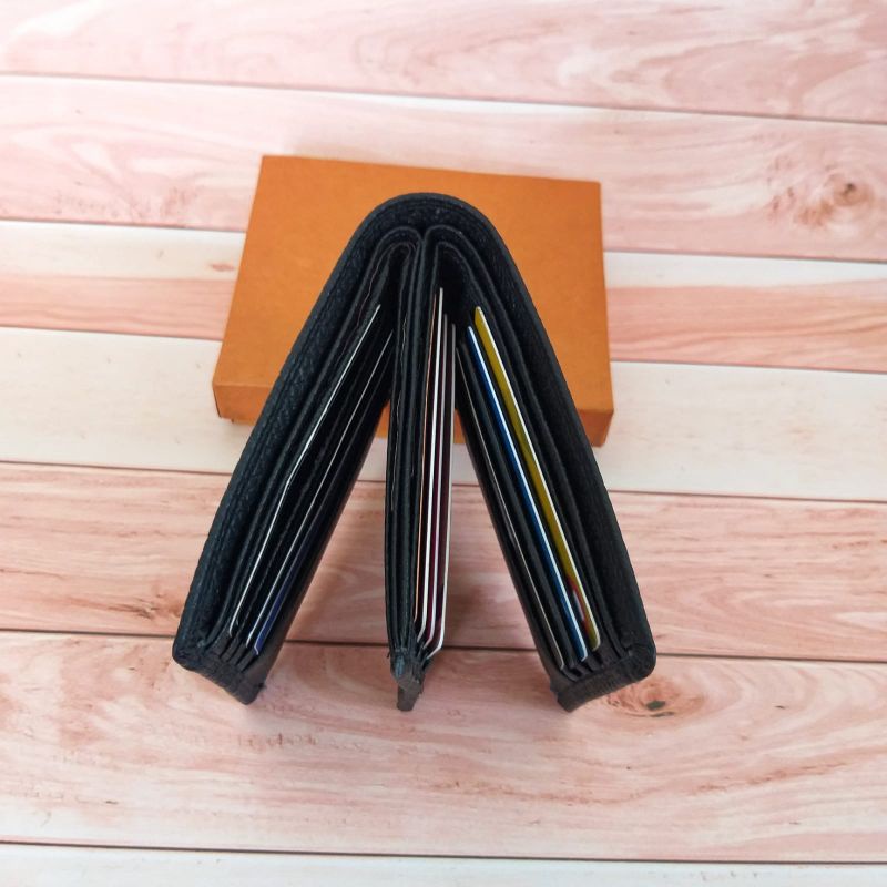 Dompet Asli kulit Dompet Lipat polos 3 Dimensi Dompet Pria