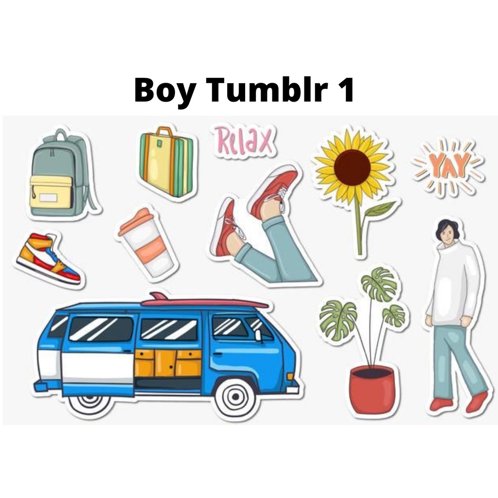 Sticker Boy Tumblr Sticker HP/ Laptop Aesthetic Murah Lucu