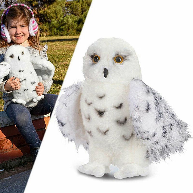 30cm Cute Wizard Snowy Owl Plush Toy Soft Stuffed Vivid Realistic Animal Xmas Gift