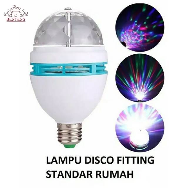 Lampu LED Fitting Disco - Lampu Disko Disco Rainbow Warna Kelap Kelip Fitting