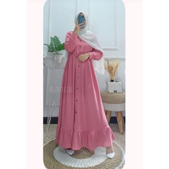 GAMIS KANCING POLOS/gamis murah/gamis voxy