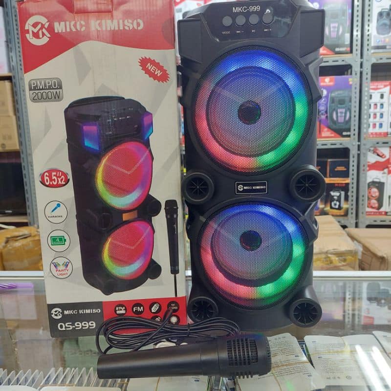 Speaker Bluetooth Karaoke QS-999 2x6,5&quot; inchi Free mic