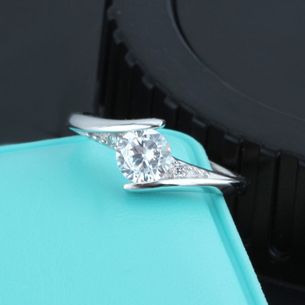 Fancyqube 07 Cincin Sterling Silver 925 Model Ukir dengan CZ
