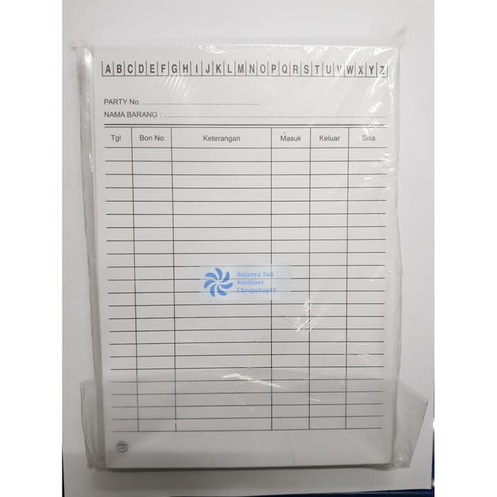 

Kartu Stok Persediaan Putih Kecil / Stock Card Kwarto RJT