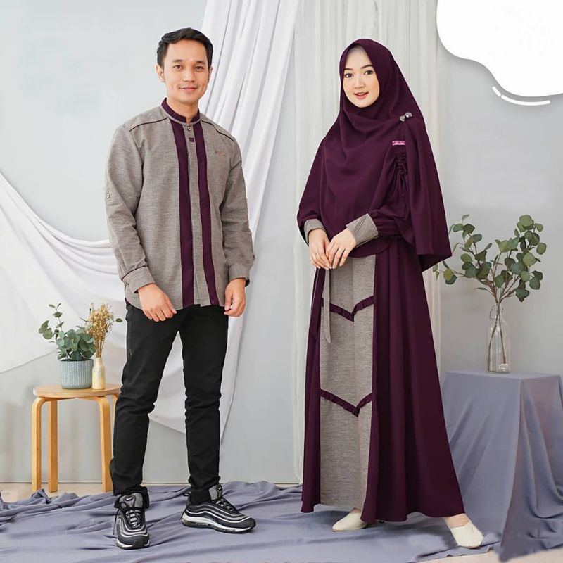 [COD] Asoka Couple Baju Gamis Pasangan Cp Muslim Syarii /Baju Gamis Murah Terlaris Termurah