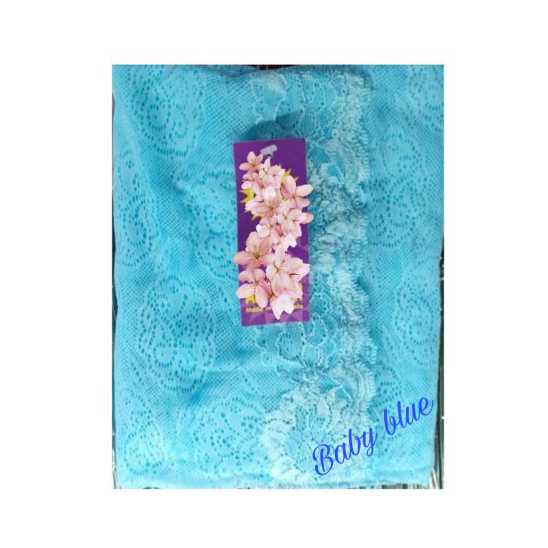 COD Pashmina Brukat Renda/Hijab Akad Nikah-Baby blue