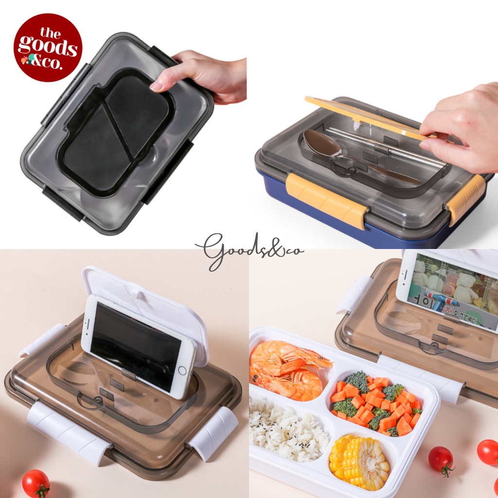 Lunch Box Stainless Kotak Makan Sekat Anti Tumpah Tempat Makan Sekat Kotak Bekal Sekat 4 Kotak Bekal