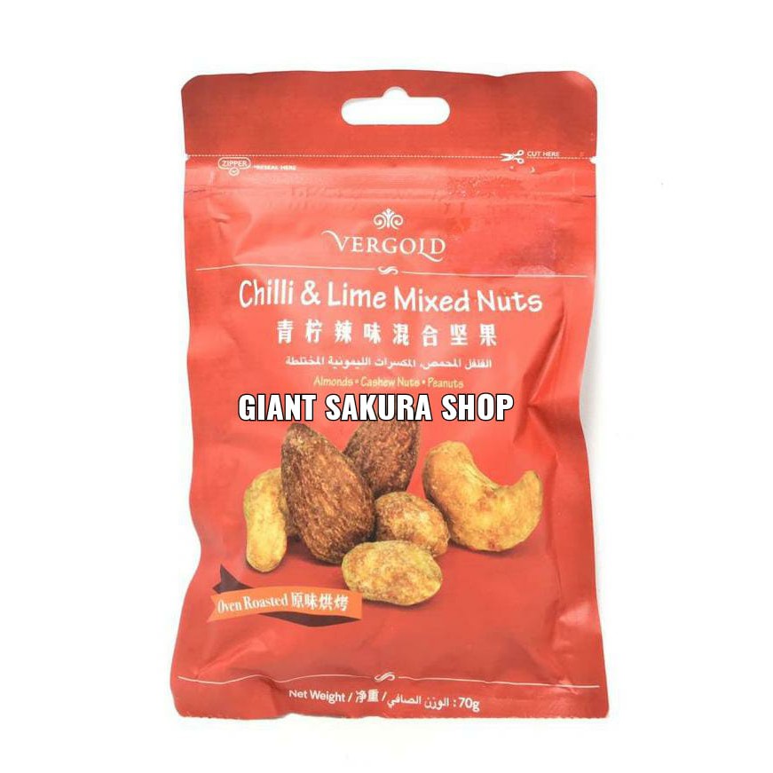 

Vergold Chili Lime Mixed Nuts / kacang mixed / kacang impor / kacang malaysia / snack impor / kacang