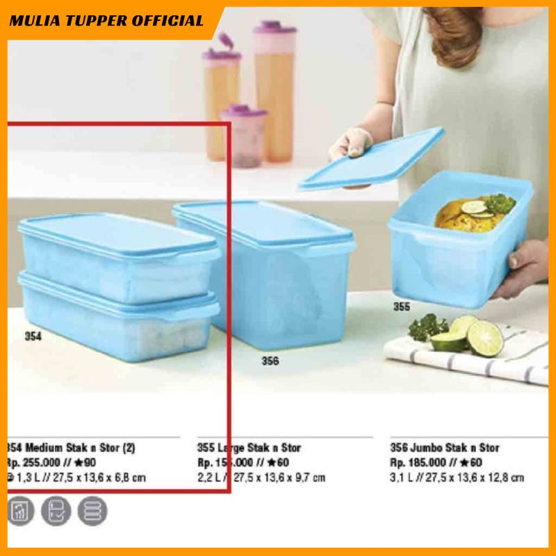 Tupperware Medium Stak N Stor 2pcs