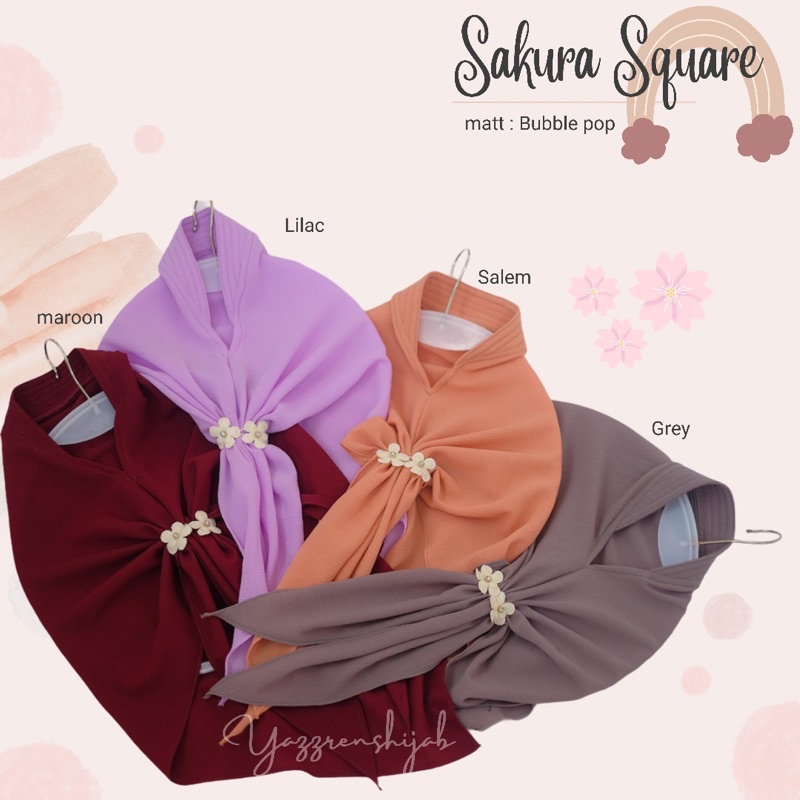 YAZZRENSHIJAB] JILBAB INSTAN ANAK SAKURA SQUARE | KERUDUNG COUPLE IBU DAN ANAK | hijab mom and kids