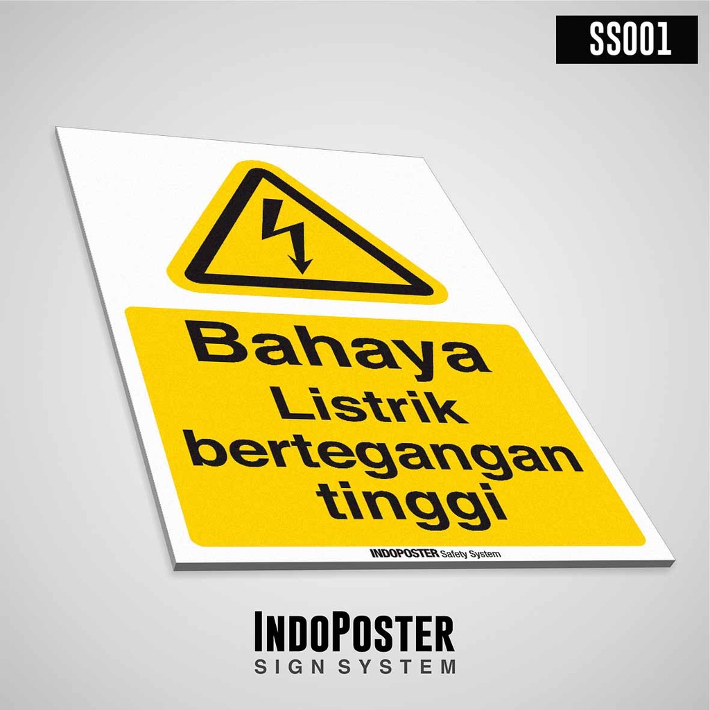 

Safety Sign Rambu K3 Pelat PVC Bahaya Listrik Bertegangan Tinggi ISO M 45x30cm