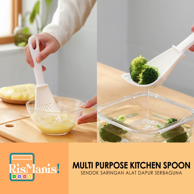 MULTI PURPOSE KITCHEN SPOON - Sendok Dapur Serbaguna Pemisah Telur Centong Nasi Sutil Masak Parutan