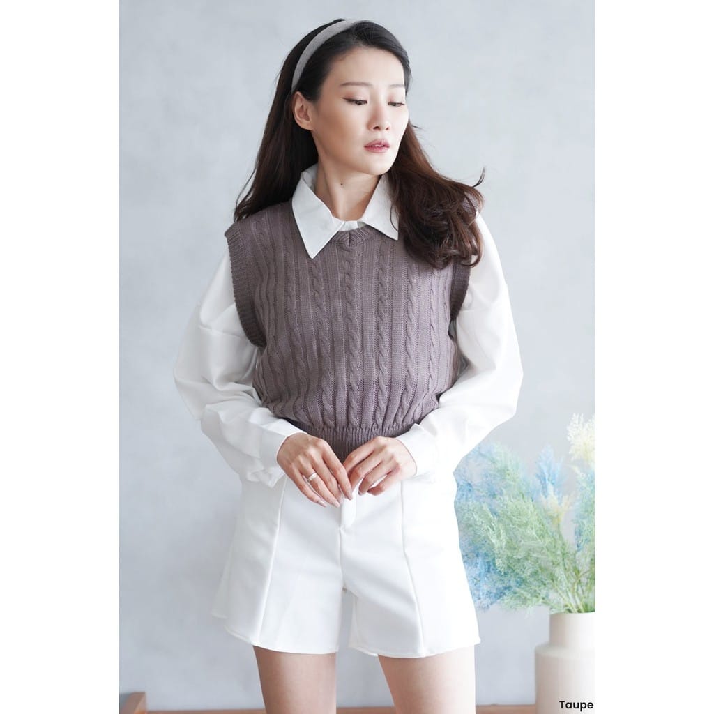 VEST CABLE SWEATER KNIT 7 GET/SWEATER BASIC RAJUT/MURAH BERKUALITAS