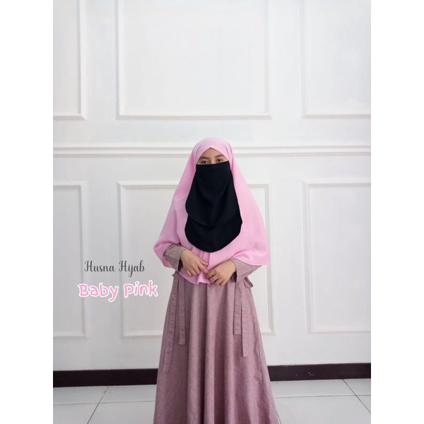 [HUSNA HIJAB] Jilbab Bergo Maryam / Jilbab Bergo Husna/  Khimar Instan Tali Non Ped / Bergo Tali