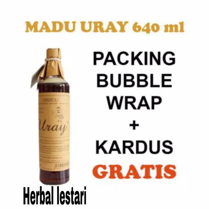 

madu- madu uray 640ml madu lebah hutan 100% asli -madu.