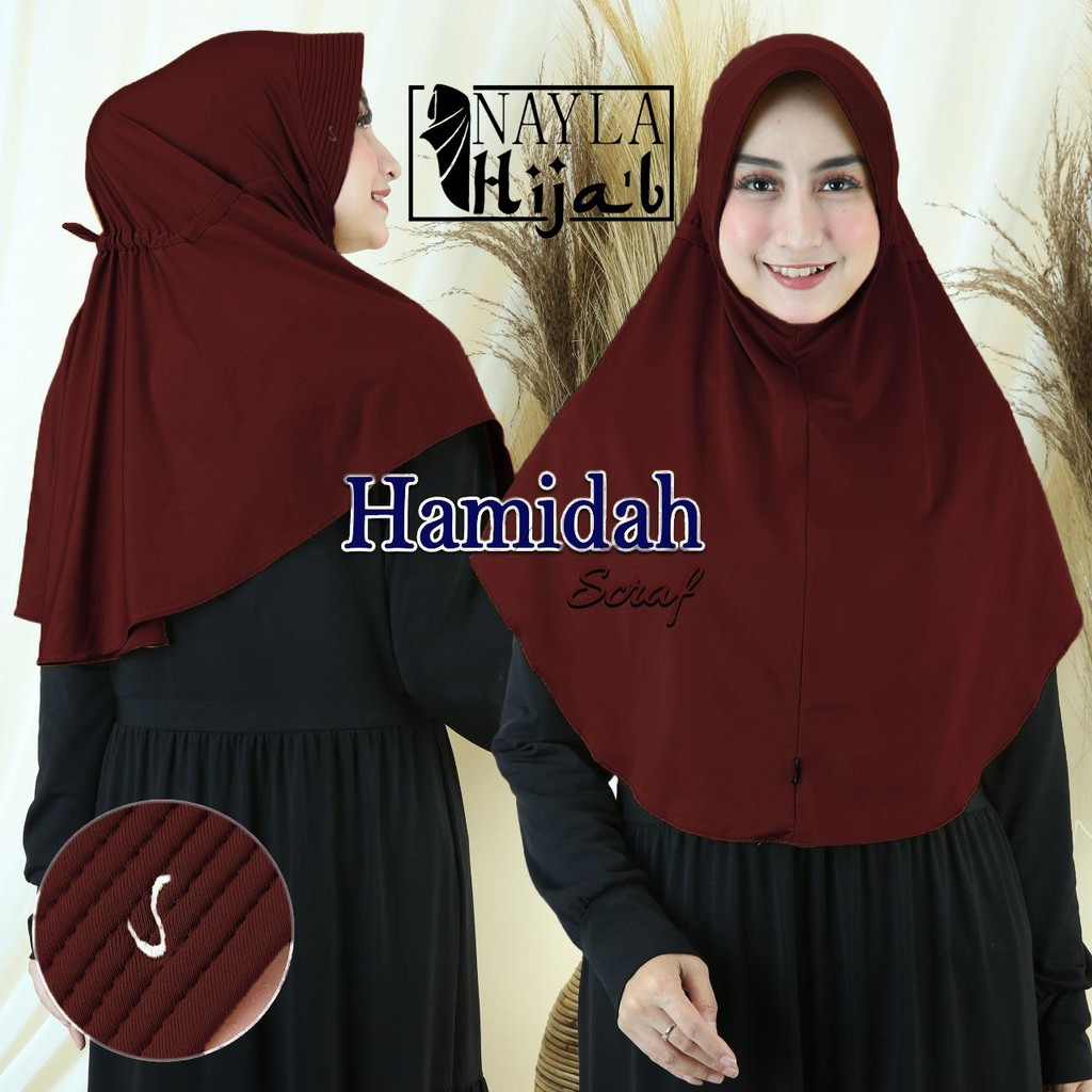 Jilbab Bergo Terbaru Kerudung Instan Serut Hamidah Polos Hijab Instan Serut Hamidah Nayla Hijab
