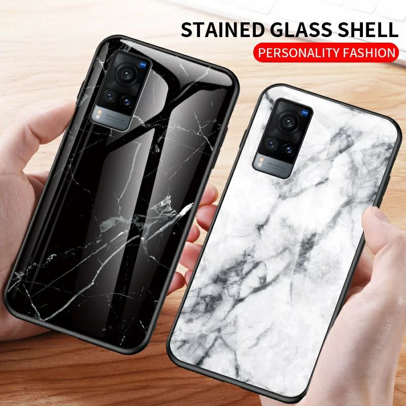 Marble Glass Case Vivo X60 X60Pro VivoX60 Pro VivoX60Pro Softcase Hardcase Casing HP