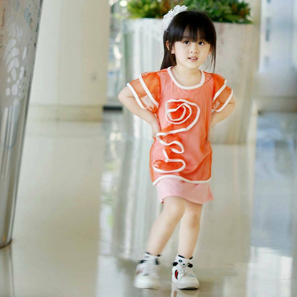 Dress Anak Cewek Princess Linley Orange