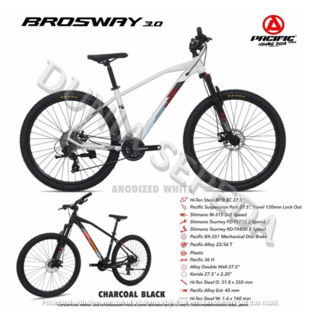 SEPEDA GUNUNG MTB 27.5 PACIFIC BROSWAY 3.0 2X8 SP ORI TERMURAH