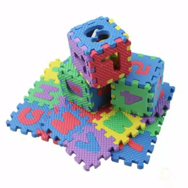 Matras Puzzle Mainan Anak - Maianan Edukatif Abjad Dan Angka 8x8cm