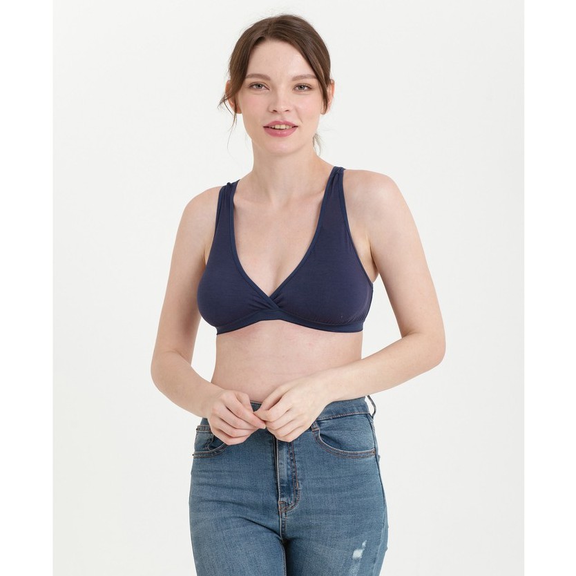 TILIA NAVY BAMBOO (Bra Menyusui, Nursing Bra, Sleep Bra; ADA BUSA TANPA KAWAT)