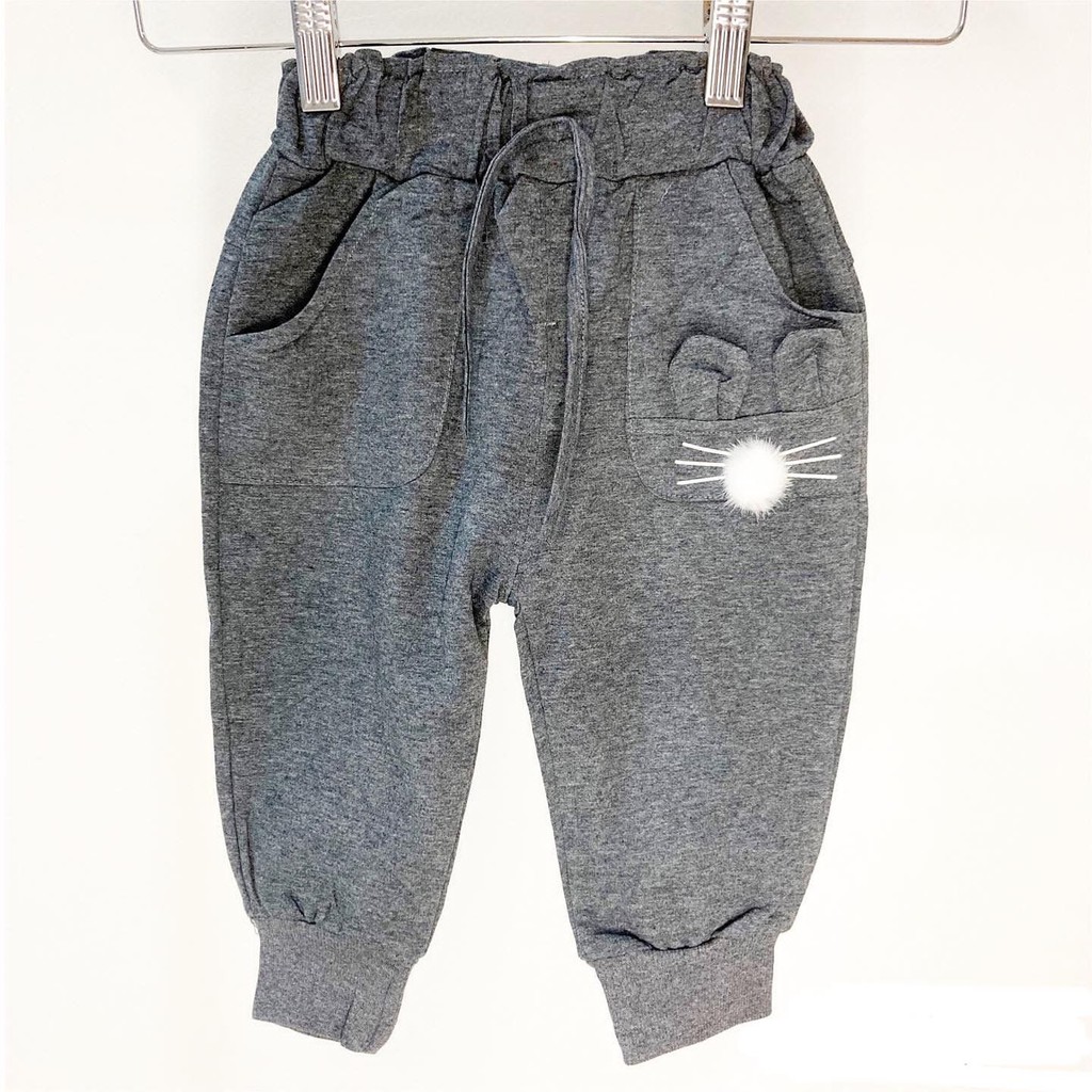 JOGGER 1 KELINCI / POM / TIKUS LUCU celana Tebal halus Pergi Jalan Anak Bayi Cewek Perempuan Murah Terlaris Lucu babeebabyshop