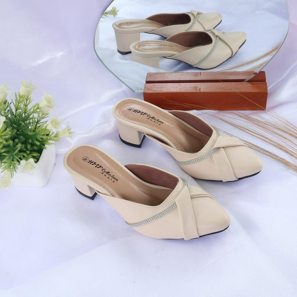 HMF Ujlik Heels Mules Wanita BC08