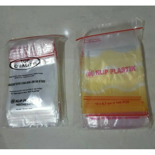 Plastik Klip Clip  8,7x13 CM Sealer PE Bening Bungkus Obat Cabe Sambal Ziplock 8,7 x 13