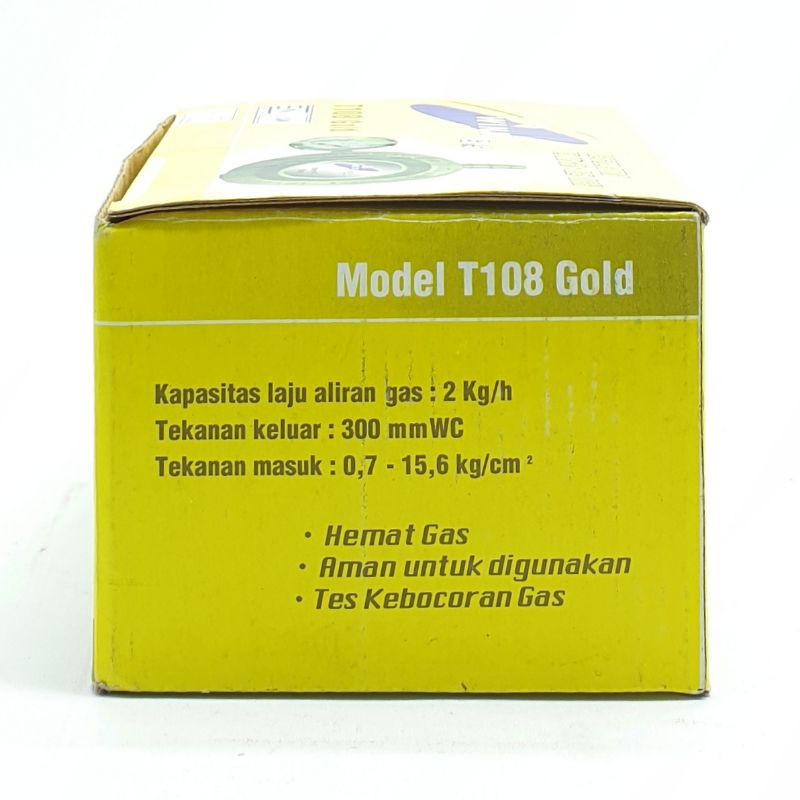 Regulator Gas Winn Gas T-108M Gold Meter Tekanan Rendah