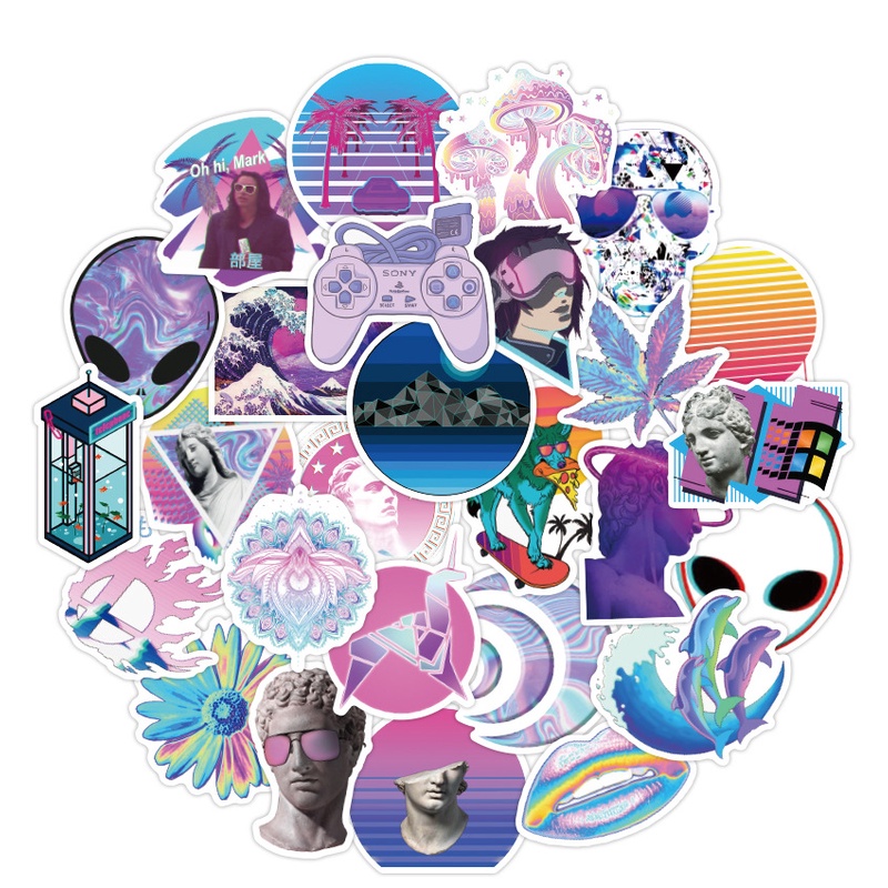 

STIKER PACK VAPORWAVE STYLE 260017- STIKER AESTHETIC KEREN IMUT LAPTOP, AKSESORIS HP, MOTIF, HELM, TUMBLER, KOPER, KULKAS