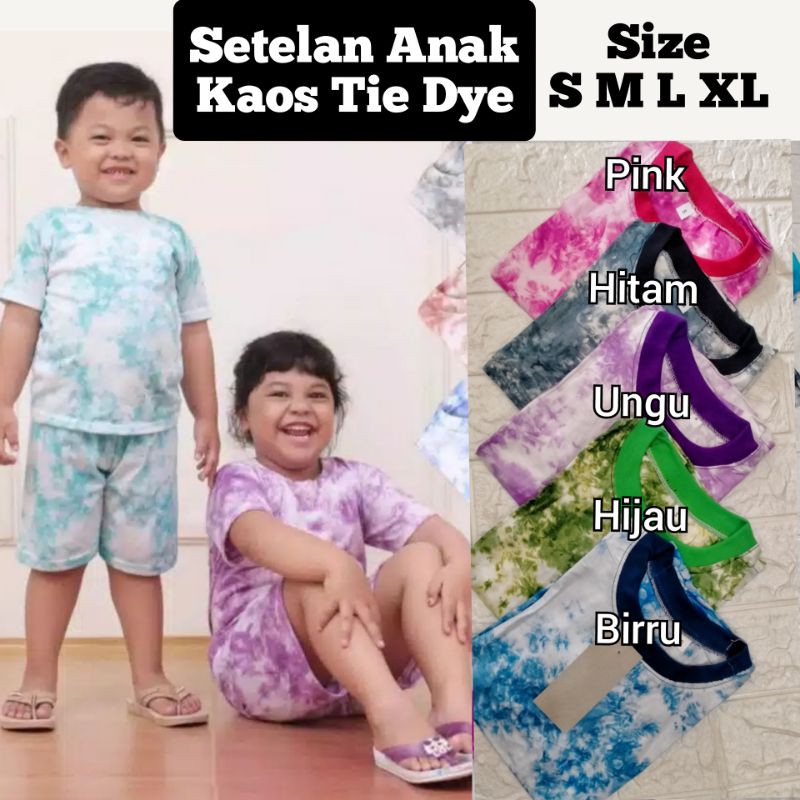 Setelan Tiedye Anak Anak Size S M L Xl