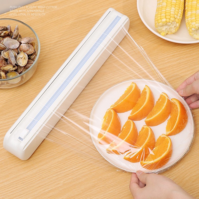 Professional ABS Cling Film Cutter / Adjustable Food Wrap Storage Dispenser