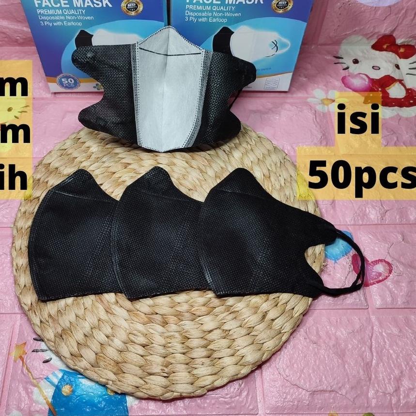 ✅【Harga Hemat】❤ masker duckbill facemask 3ply isi 50pcs hitam dalam putih termurah se indonesia