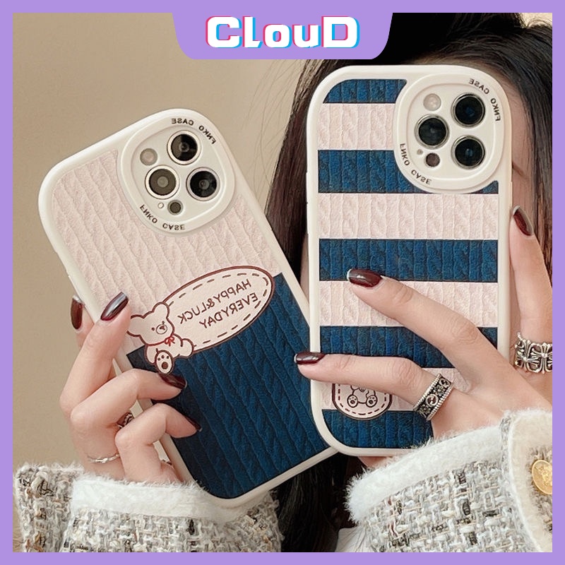 Soft Case Rajut Motif Kartun Beruang Garis OPPO A15 A57 2022 A3S A96 A55 A95 A15s A12 A17 A16K A16 A94 A1K A31 A9 A5 A54 A5S A76 A7 A92 A74 A52 A16E A53 A33 A36 Reno 5F 7Z 5 7 6 4 4 4F