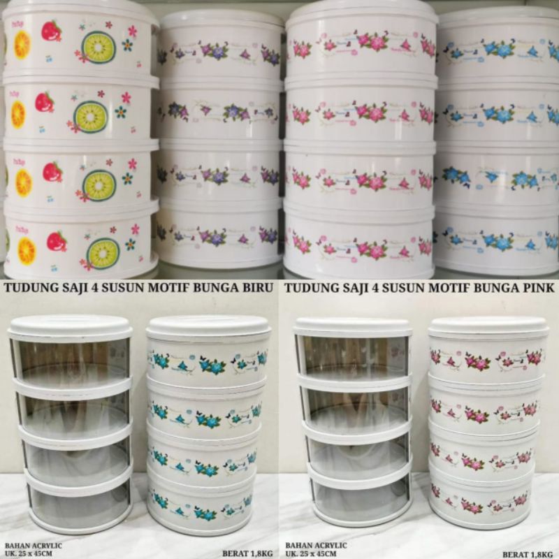 Rak Lauk 4 Susun Penyimpanan Makanan / Rak Lauk Motif