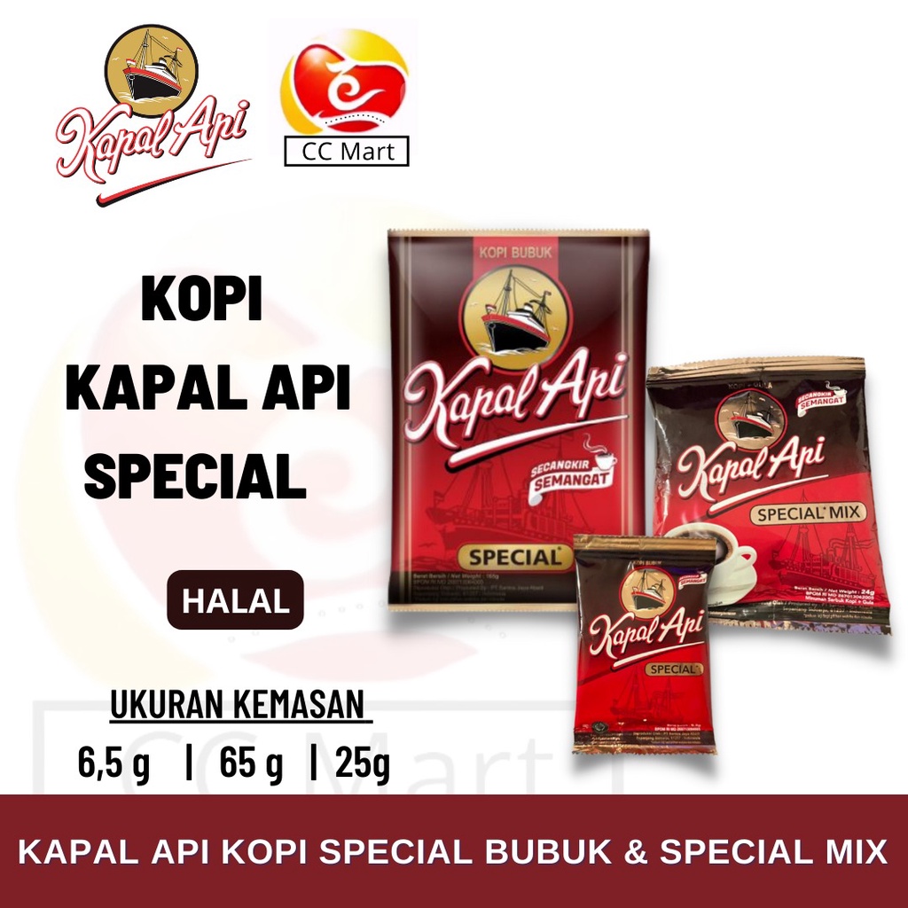 Kopi Kapal Api Sachet 6,5Gram / Kapal Api 65Gram / Kapal Api Special Mix 25Gram / Coffee Powder / He