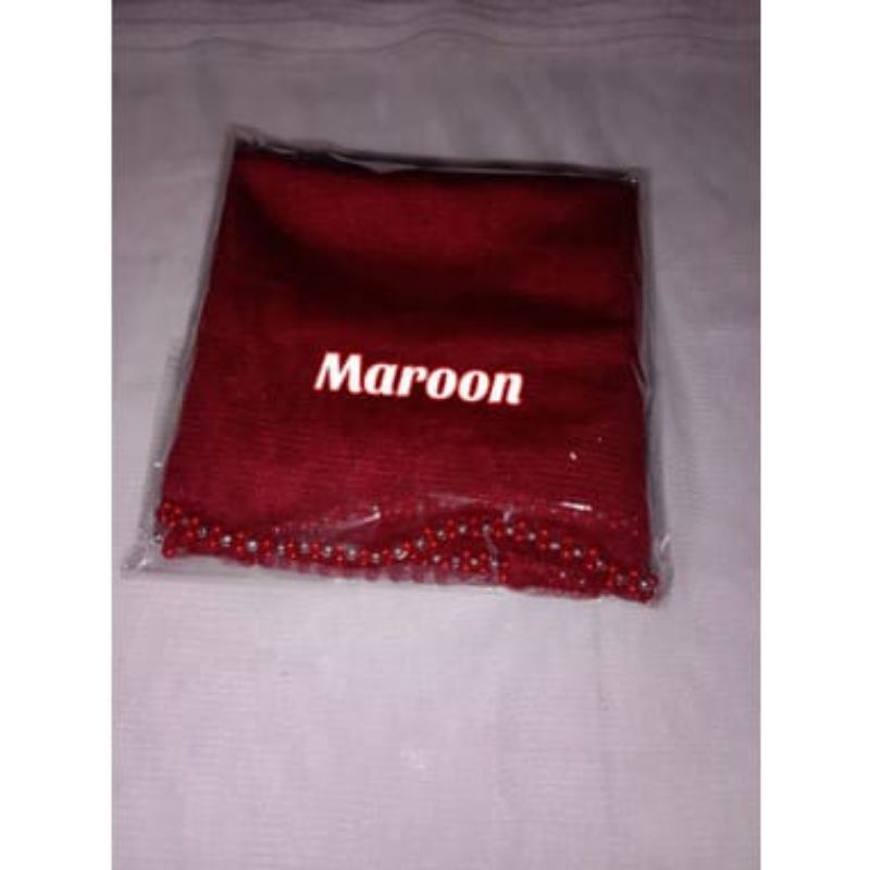 Slayer Pengantin / Hijab Pengantin / Veil Pengantin / Selendang Pengantin-Maroon