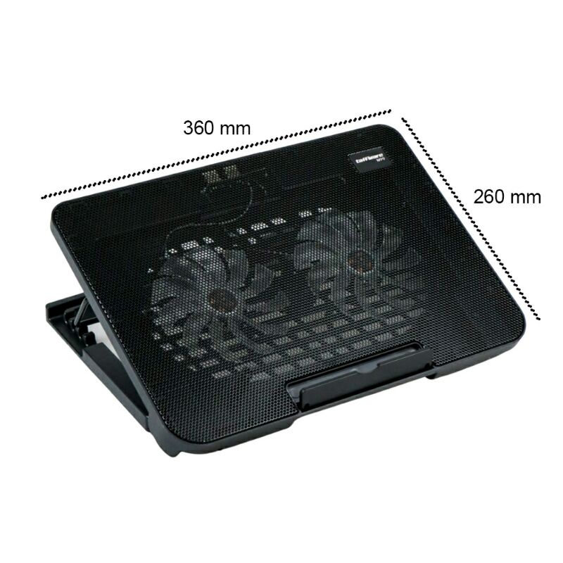 Cooling Pad Laptop Adjustable Stand 2 Kipas 140mm TaffWare N99