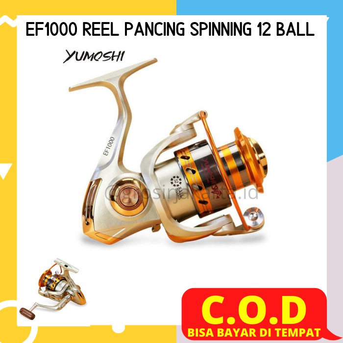 Rol Joran Batang Stick Pancing Reel Pancing Spinning 12 Ball Bearing YUMOSHI REELSKING EF1000