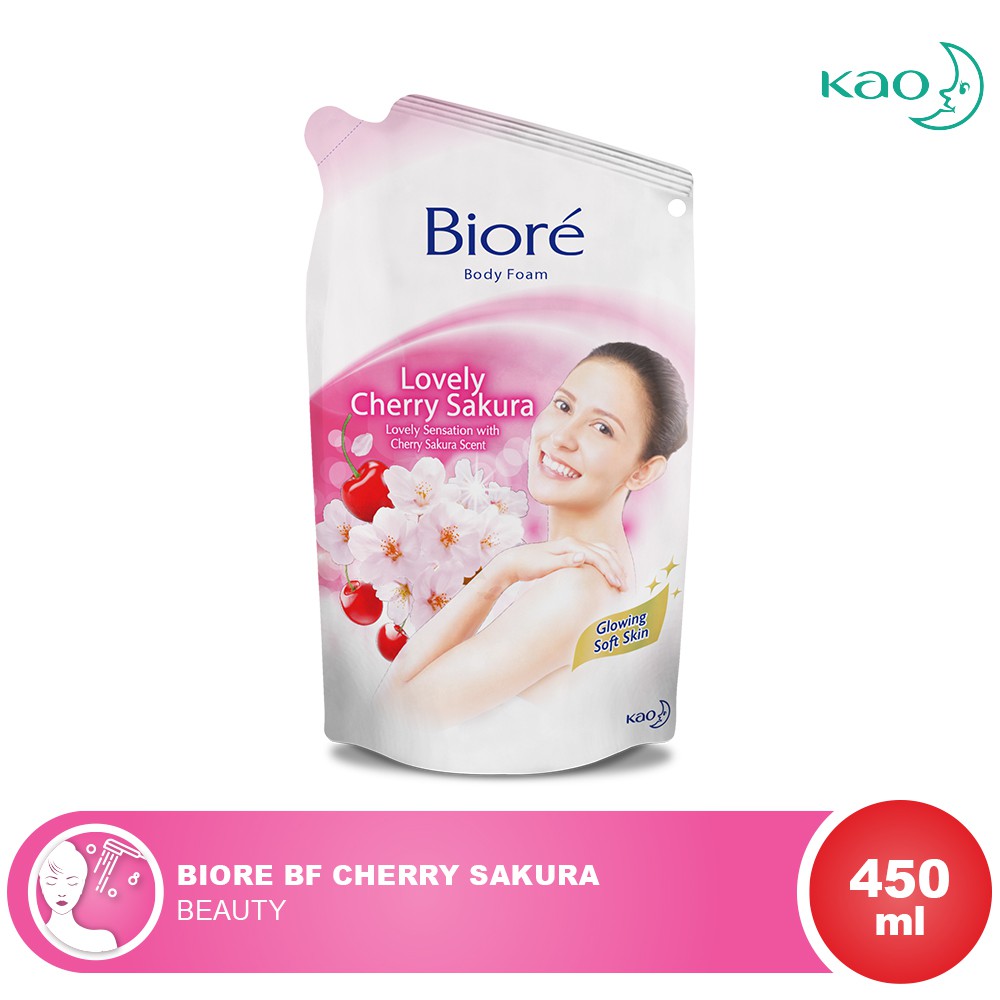 BIORE Sabun Mandi Cair Refill Cherry Sakura 450ml