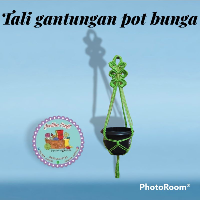 Joeliha Craft Tali gantungan pot bunga dari tali kur